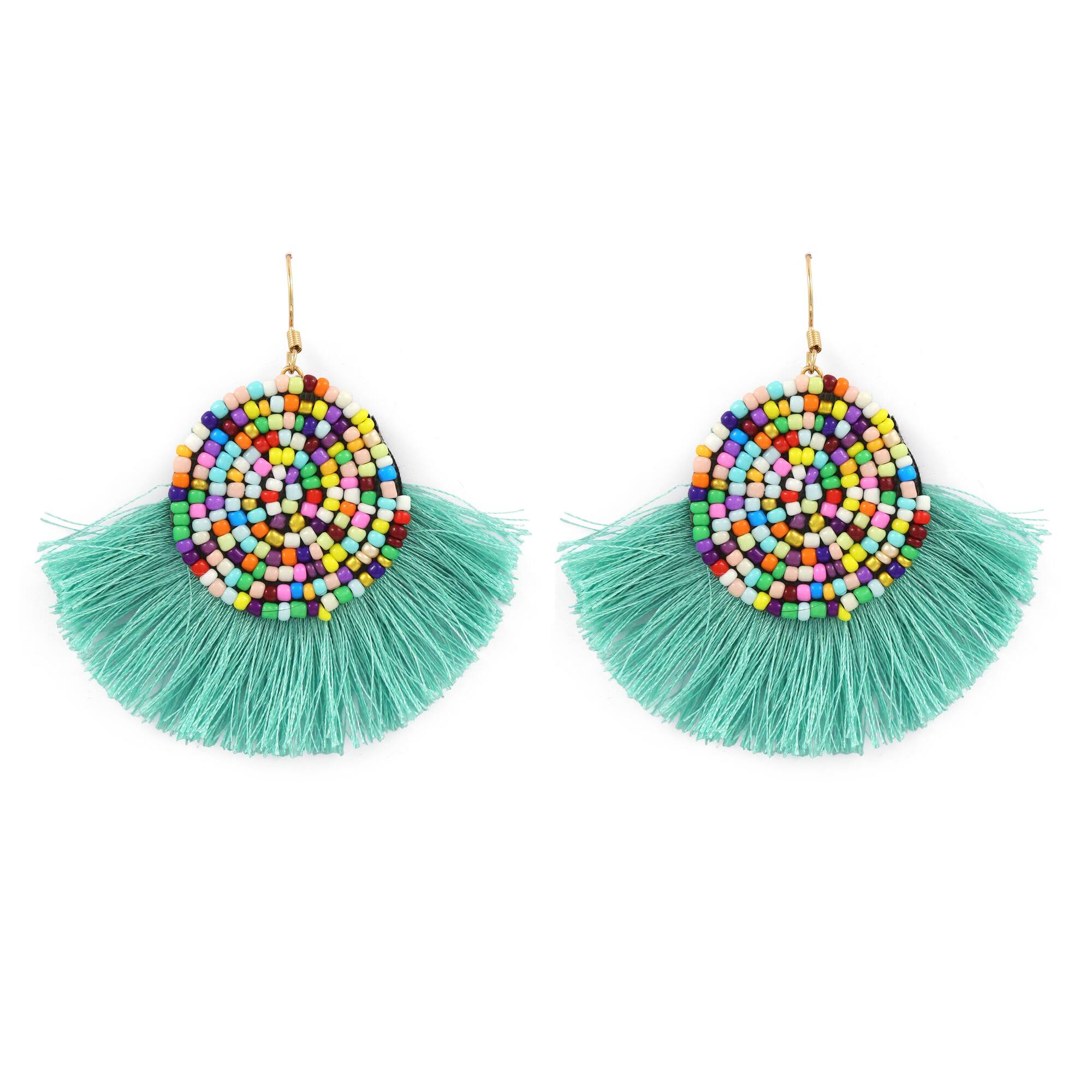 Beaded Tassel Dangle Earrings by Make Market